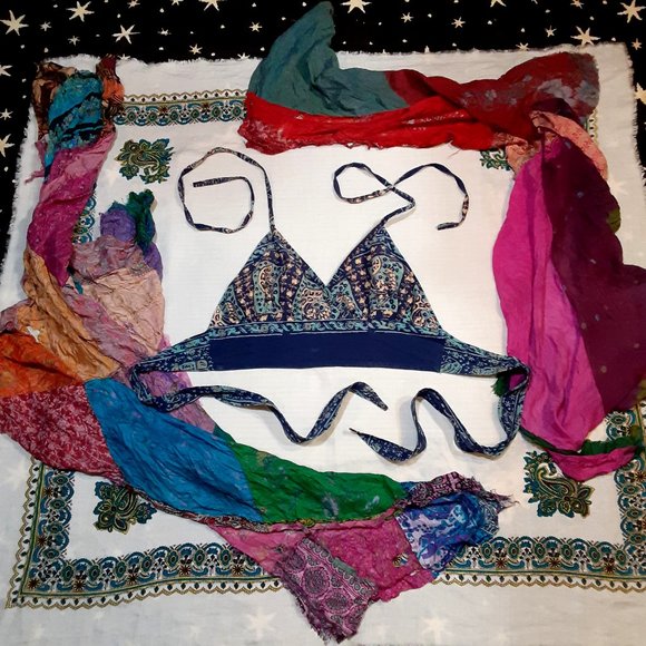 Gypsy Rose Festival Boho Hippie Halter Top - Picture 12 of 16